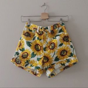 American Apparel Sunflower High Waist Denim Shorts